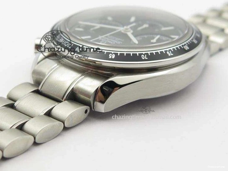 0228 Cozy Speedmaster Racing 40mm SS Black Dial On SS Bracelet A7750 ( Free Rubber Strap ) 8252